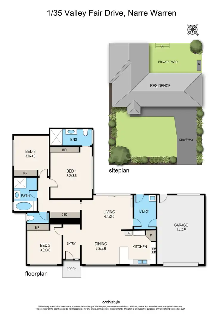 Floorplan of Homely house listing, 1/35 Valley Fair Drive, Narre Warren VIC 3805