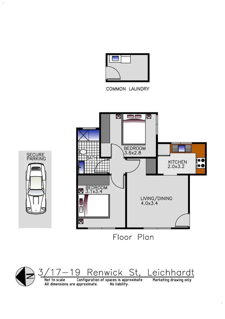 Floorplan of Homely apartment listing, 3/17-19 Renwick Street, Leichhardt NSW 2040