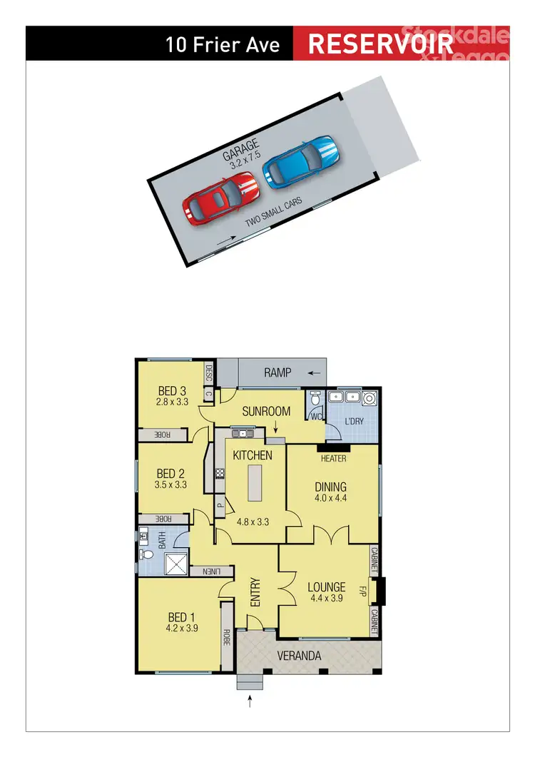 Floorplan of Homely house listing, 10 Frier Avenue, Reservoir VIC 3073