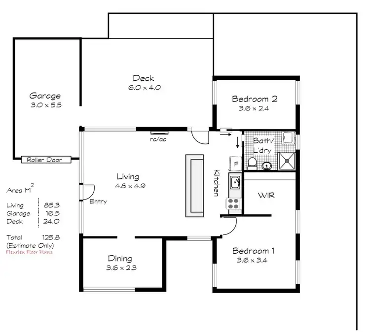 Floorplan of Homely unit listing, 1/34 Cant Road, Goolwa South SA 5214