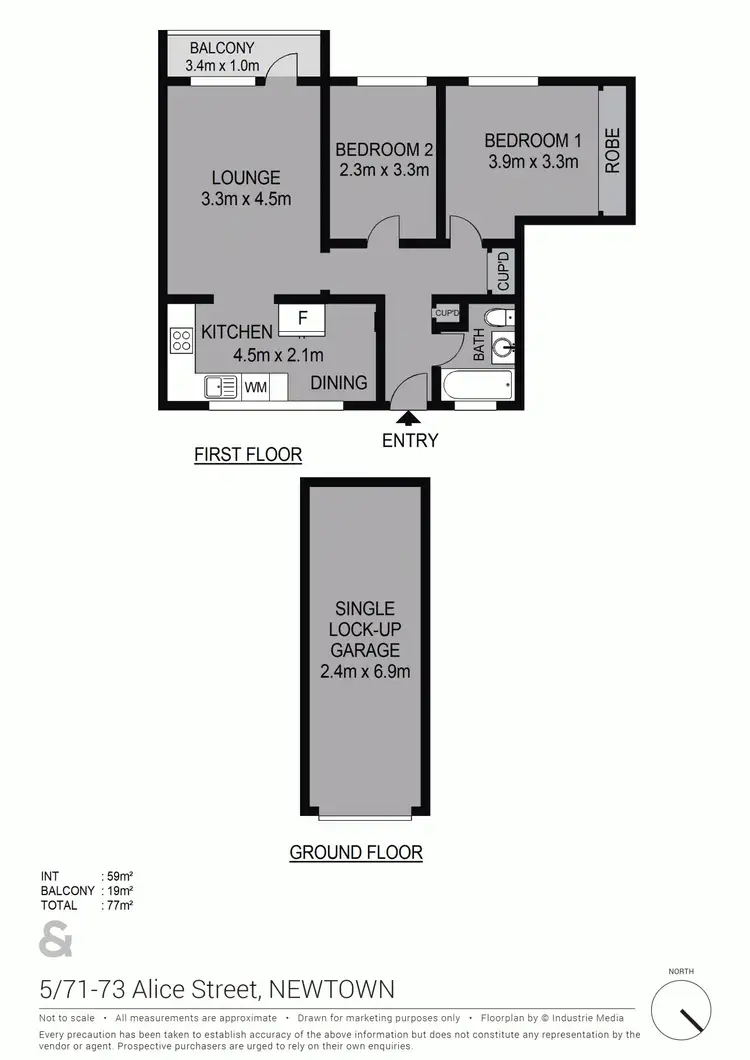 Floorplan of Homely apartment listing, 5/71-73 Alice Street, Newtown NSW 2042