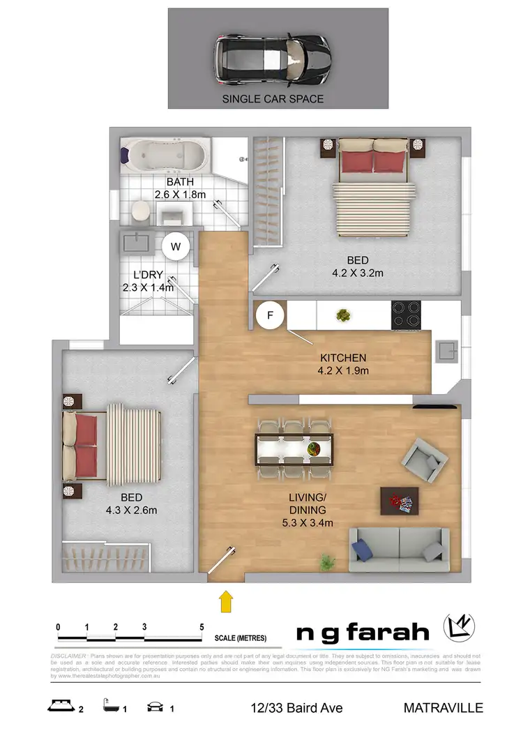 Floorplan of Homely unit listing, 12/33 Baird Avenue, Matraville NSW 2036