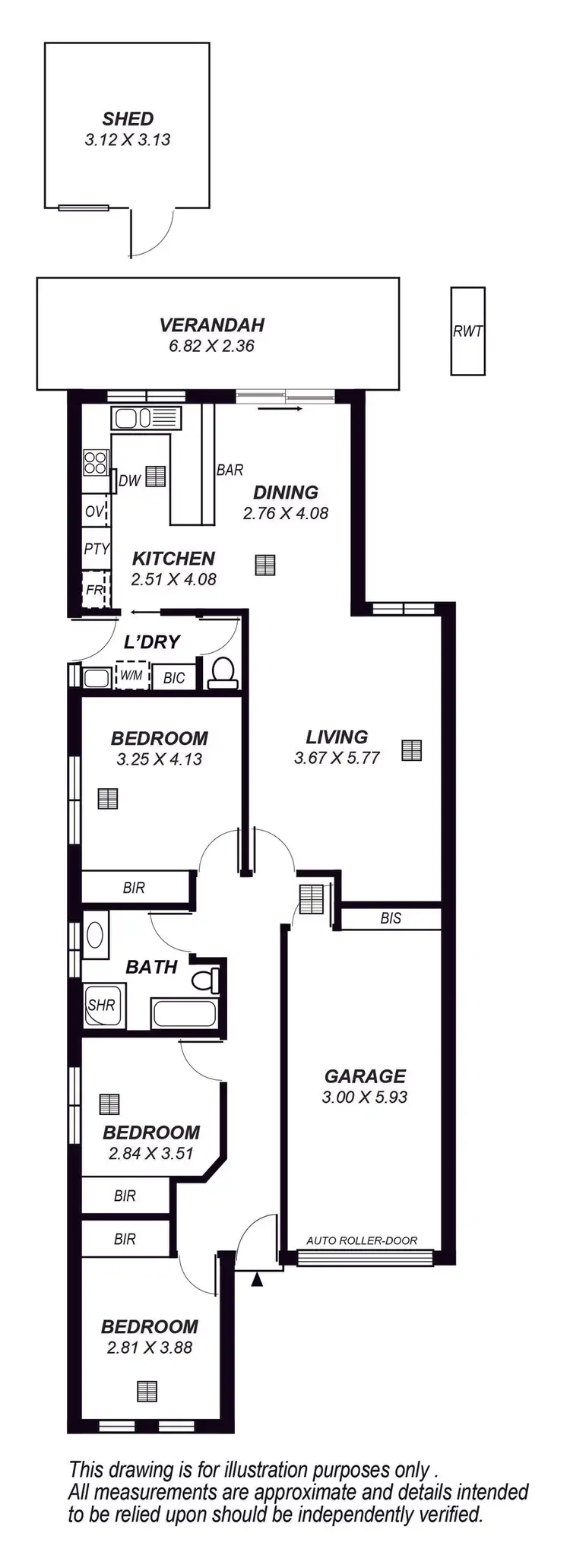 Floorplan of Homely semi-detached listing, 5 Wyn Street, Campbelltown SA 5074