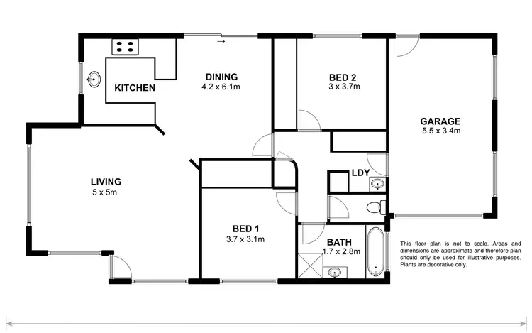 Floorplan of Homely unit listing, 1/35 Lester Crescent, Kingston TAS 7050