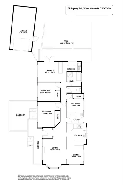 Floorplan of Homely house listing, 57 Ripley Road, West Moonah TAS 7009
