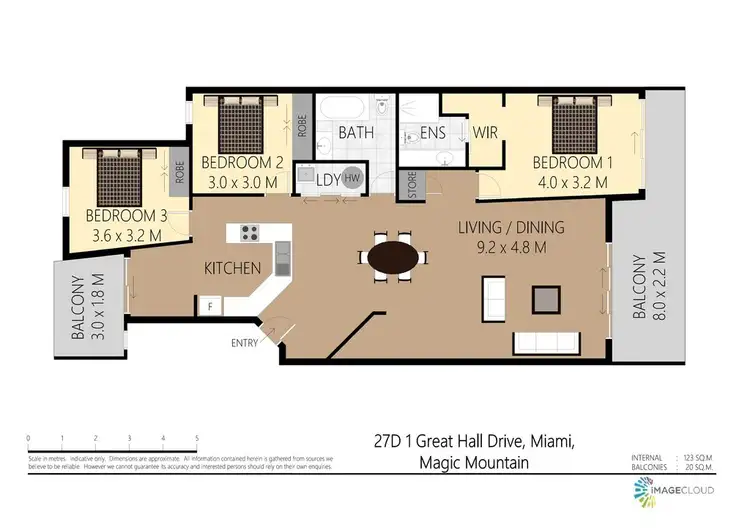 Floorplan of Homely apartment listing, D27 Great Hall Drive, Miami QLD 4220