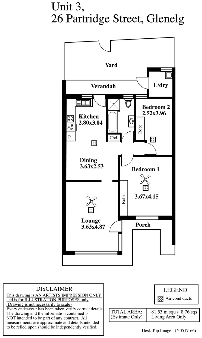 Floorplan of Homely unit listing, 3/26 Partridge Street, Glenelg SA 5045