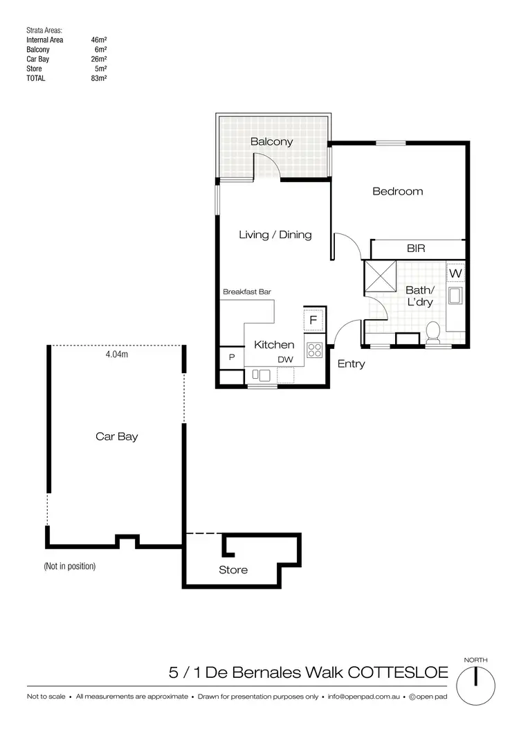 Floorplan of Homely apartment listing, 5/1 DE BERNALES WALK, Cottesloe WA 6011