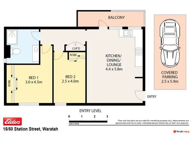 Floorplan of Homely unit listing, 15/50 Station Street, Waratah NSW 2298