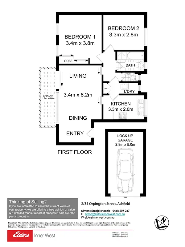 Floorplan of Homely unit listing, 2/35 Orpington Street, Ashfield NSW 2131