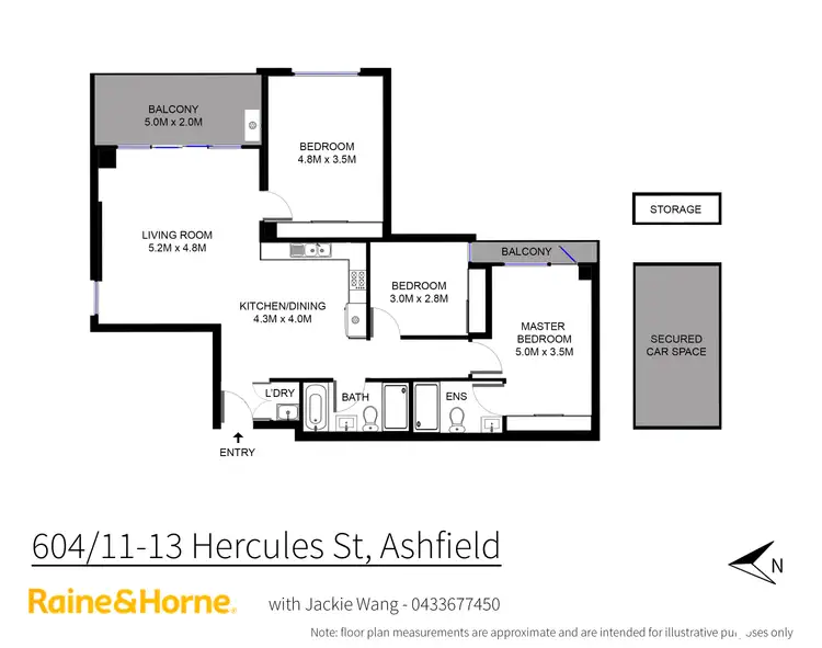 Floorplan of Homely apartment listing, 604/11 Hercules Street, Ashfield NSW 2131