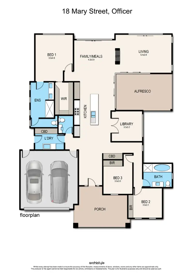 Floorplan of Homely house listing, 18 Mary Street, Officer VIC 3809