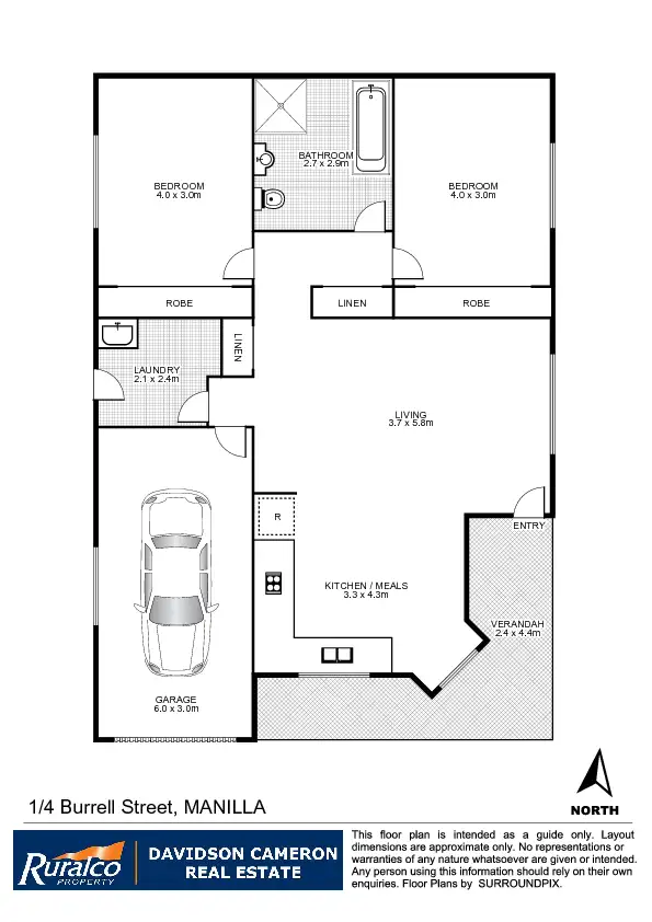 Floorplan of Homely house listing, 1/4 Burrell Street, Manilla NSW 2346