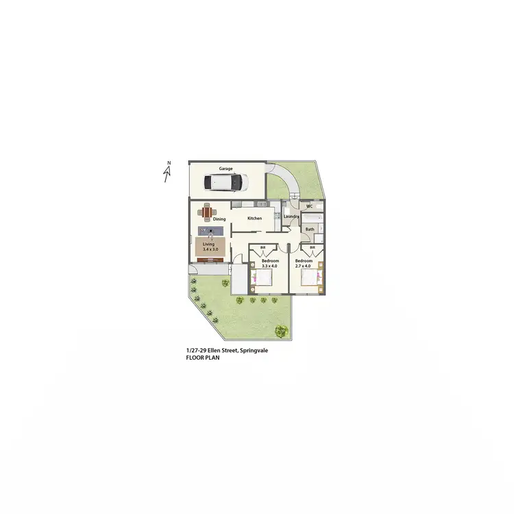 Floorplan of Homely unit listing, 1/27-29 Ellen Street, Springvale VIC 3171