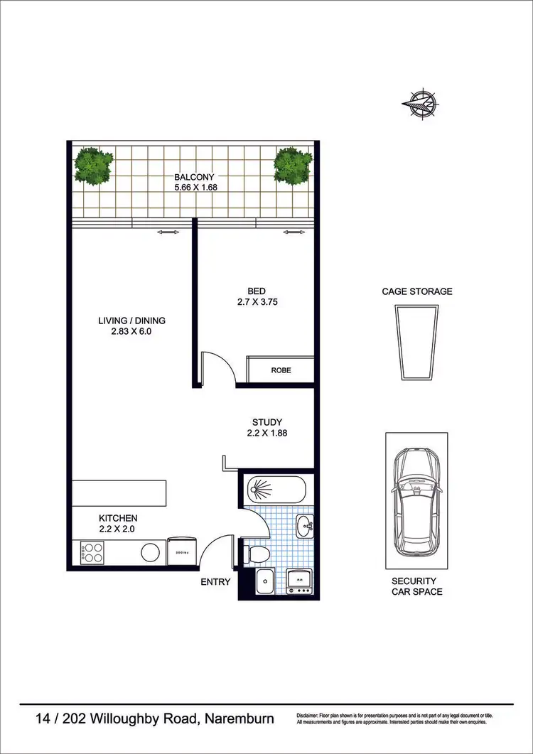Floorplan of Homely apartment listing, 14/202-210 Willoughby road, Naremburn NSW 2065