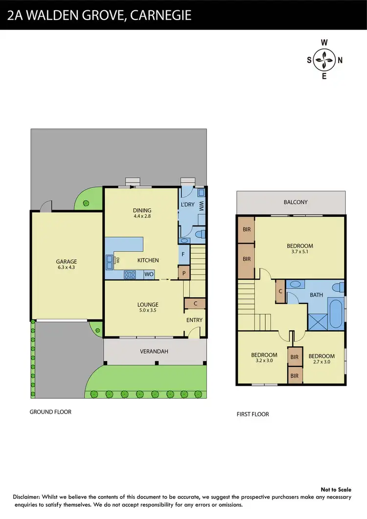 Floorplan of Homely townhouse listing, 2A Walden Grove, Carnegie VIC 3163