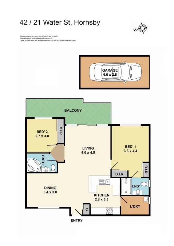 Floorplan of Homely unit listing, 42/21 Water Street, Hornsby NSW 2077