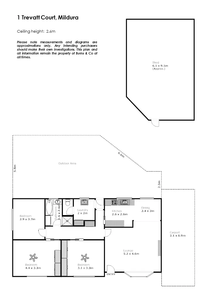 Floorplan of Homely house listing, 1 Trevatt Court, Mildura VIC 3500
