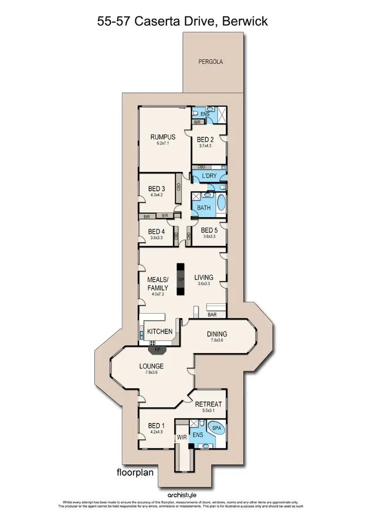 Floorplan of Homely house listing, 55-57 Caserta Drive, Berwick VIC 3806