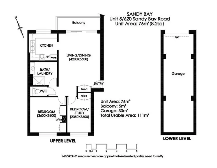 Floorplan of Homely unit listing, 5/620 Sandy Bay Road, Sandy Bay TAS 7005