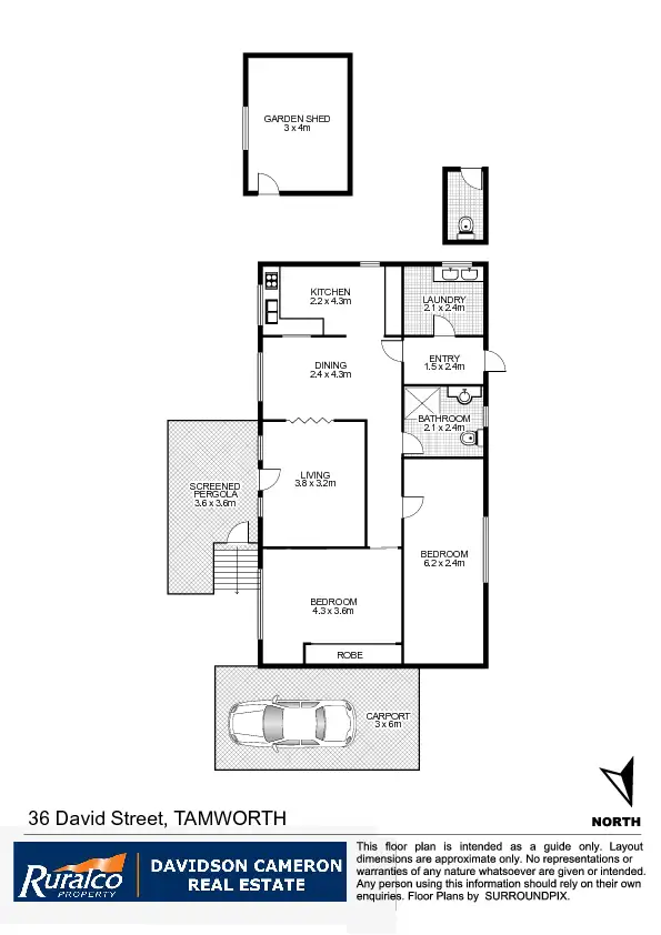 Floorplan of Homely house listing, 36 David Street, Tamworth NSW 2340