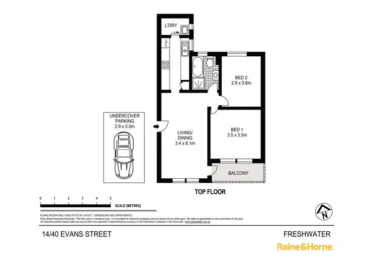 Floorplan of Homely unit listing, 14/40-42 Evans Street, Freshwater NSW 2096