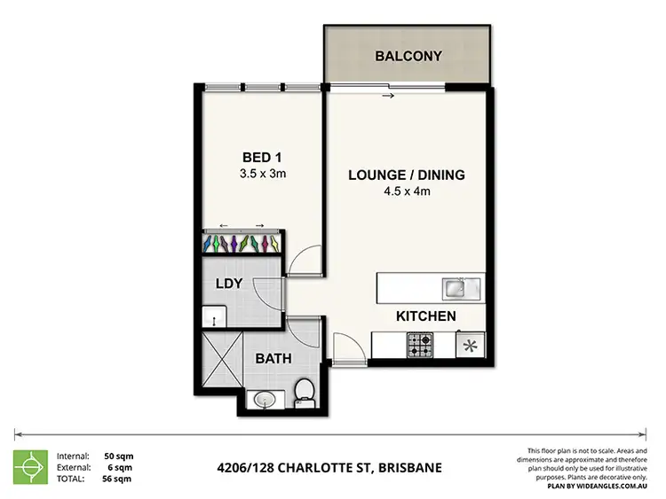 Floorplan of Homely apartment listing, 4206/128 Charlotte Street, Brisbane City QLD 4000