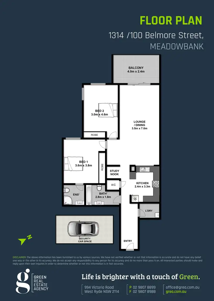 Floorplan of Homely apartment listing, 1314/100 Belmore Street, Ryde NSW 2112