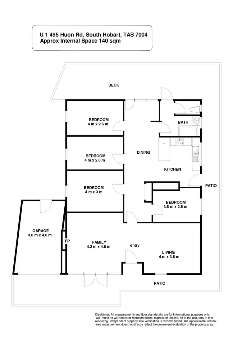 Floorplan of Homely apartment listing, 1/495 Huon Road, South Hobart TAS 7004