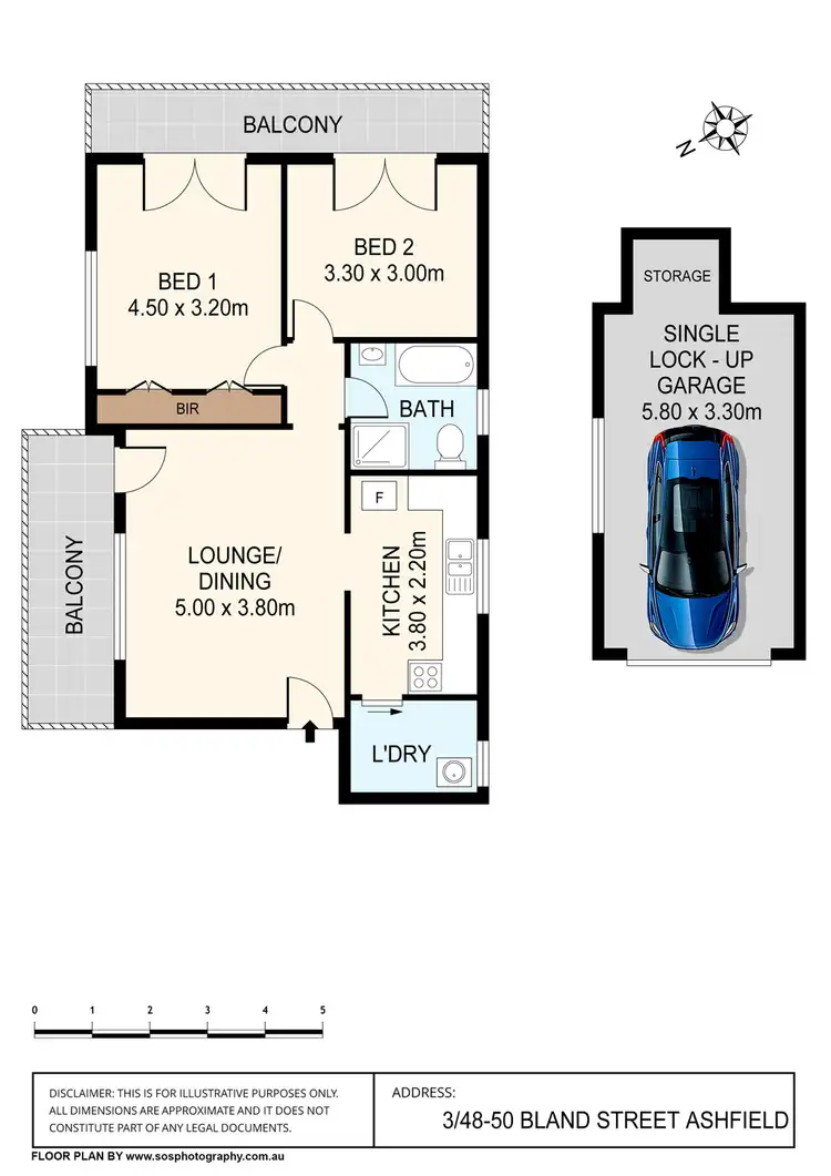 Floorplan of Homely apartment listing, 3/48-50 Bland Street, Ashfield NSW 2131