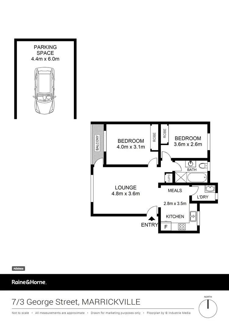 Floorplan of Homely apartment listing, 7/3 George Street, Marrickville NSW 2204