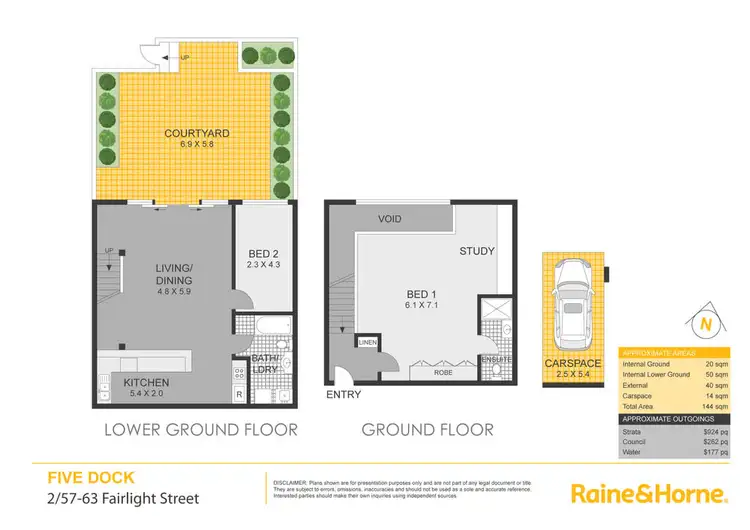 Floorplan of Homely townhouse listing, 2/57-63 Fairlight Street, Five Dock NSW 2046