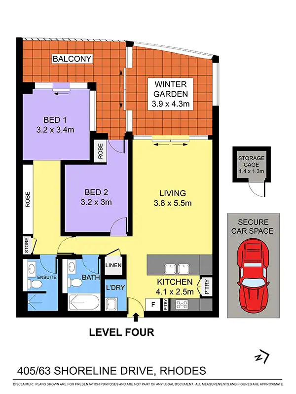 Floorplan of Homely apartment listing, 405/63 Shoreline Drive, Rhodes NSW 2138
