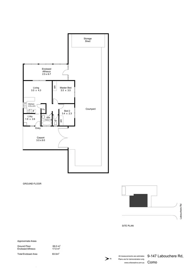 Floorplan of Homely unit listing, 9/147 Labouchere Road, Como WA 6152