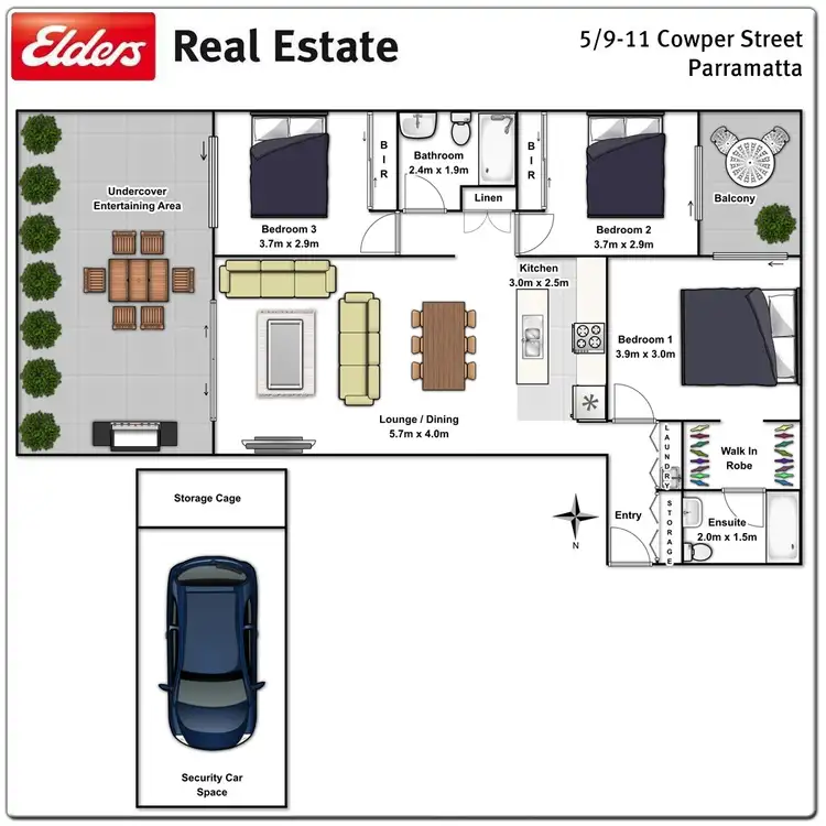 Floorplan of Homely unit listing, 5/9-11 Cowper Street, Parramatta NSW 2150