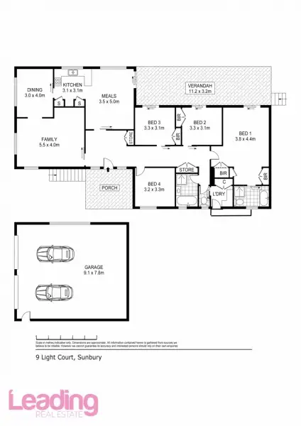 Floorplan of Homely house listing, 9 Light Court, Sunbury VIC 3429