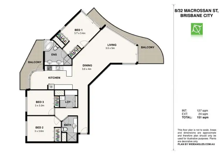 Floorplan of Homely apartment listing, 8/32 Macrossan Street, Brisbane City QLD 4000