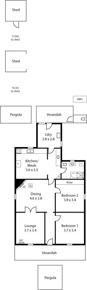 Floorplan of Homely house listing, 55 Buller Tce, Alberton SA 5014