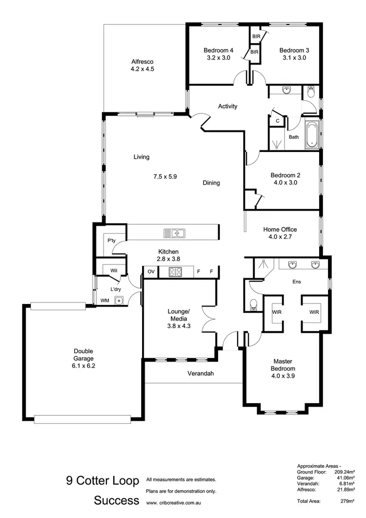 Floorplan of Homely house listing, 9 Cotter Loop, Success WA 6164