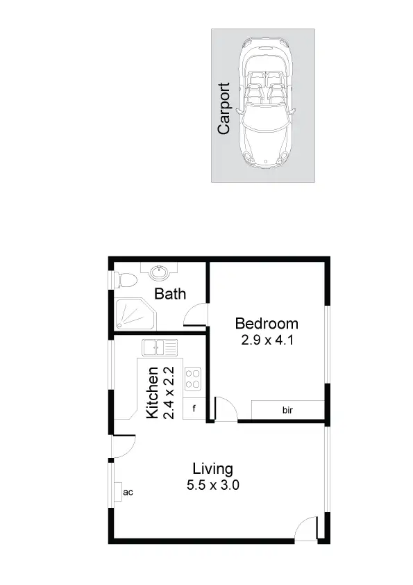 Floorplan of Homely unit listing, 3/47 Cator Street, Glenside SA 5065