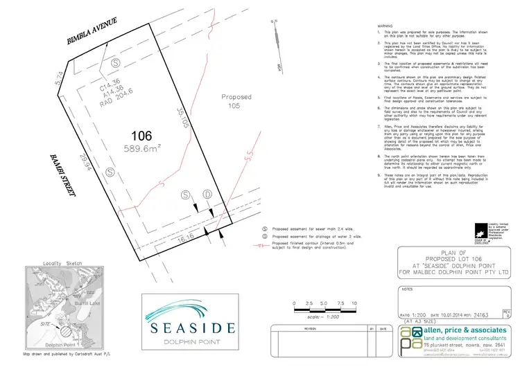 Floorplan of Homely land listing, Lot 106 Bimbla Avenue (Seaside Estate), Dolphin Point NSW 2539