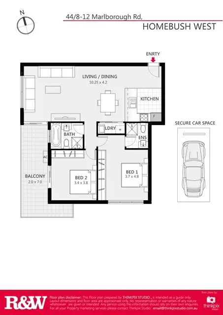 Floorplan of Homely apartment listing, 44/8-12 MARLBOROUGH ROAD, Homebush West NSW 2140
