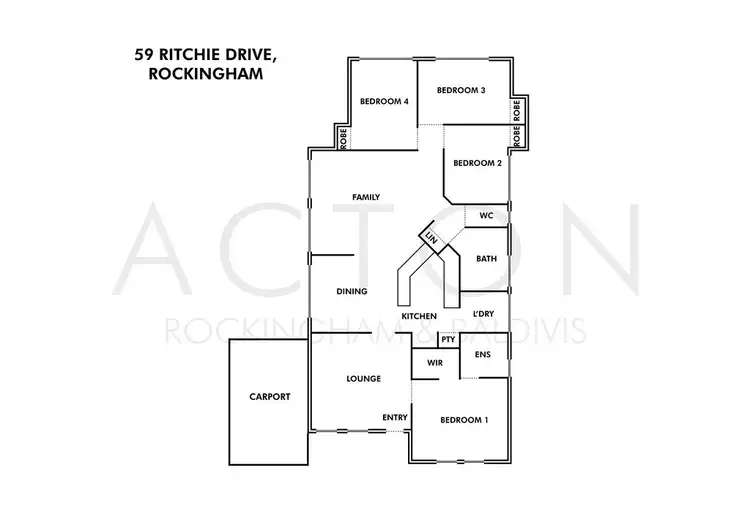 Floorplan of Homely house listing, 59 Ritchie Drive, Rockingham WA 6168