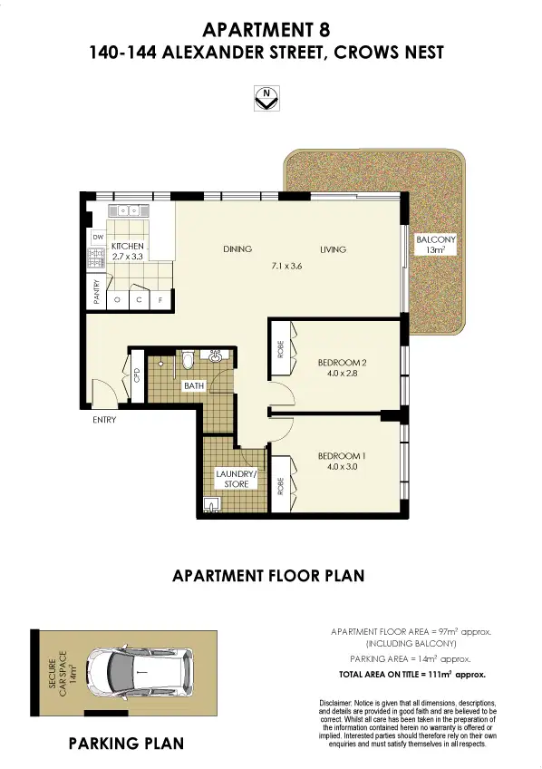 Floorplan of Homely unit listing, 8/140-144 Alexander Street, Crows Nest NSW 2065