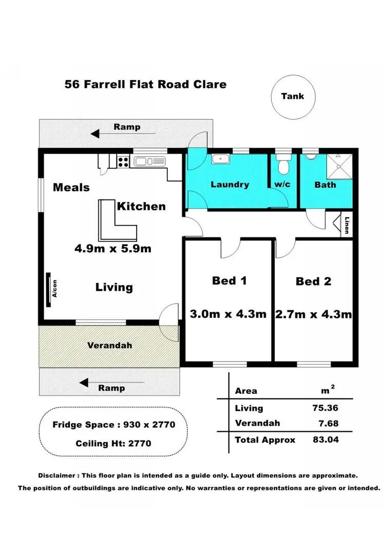 Floorplan of Homely house listing, 56 Farrell Flat Road, Clare SA 5453