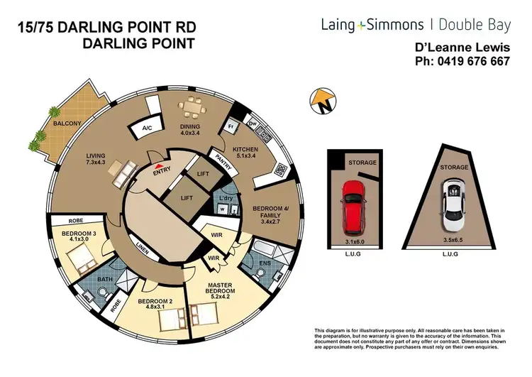 Floorplan of Homely apartment listing, 15/75 Darling Point Road, Darling Point NSW 2027