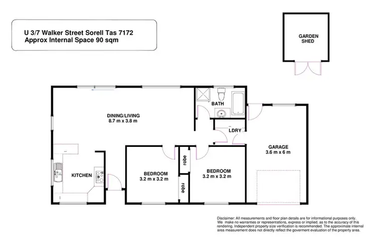 Floorplan of Homely unit listing, 3/7 Walker Street, Sorell TAS 7172