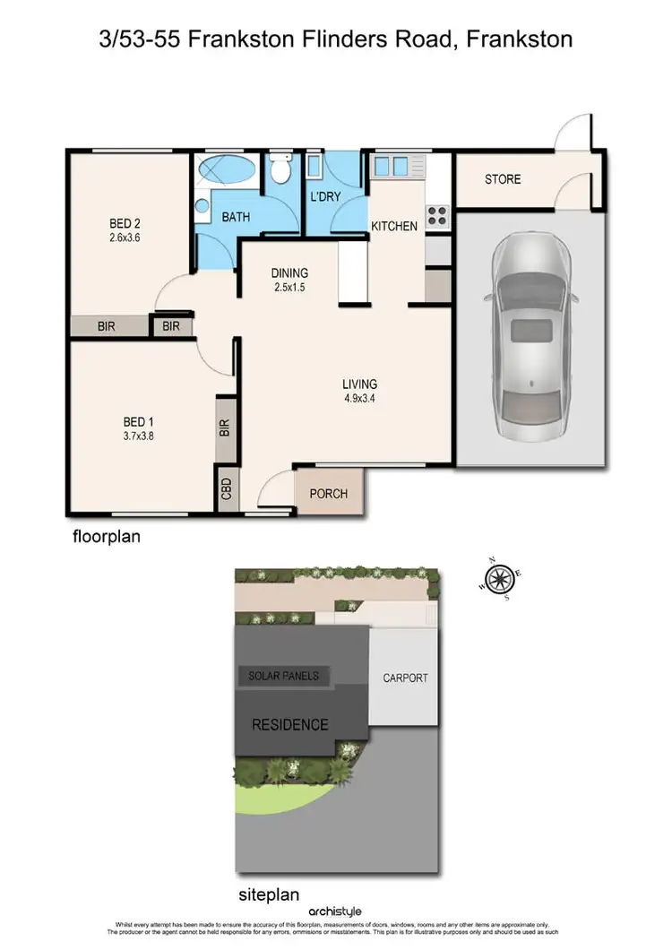 Floorplan of Homely unit listing, 3/53-55 Frankston Flinders Road, Frankston VIC 3199