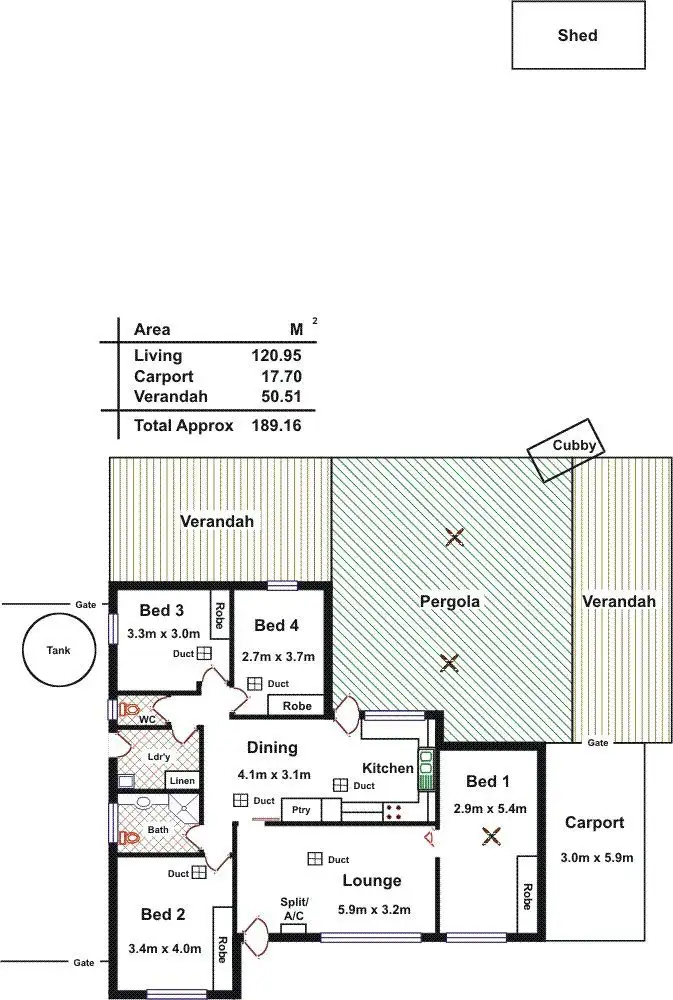 Floorplan of Homely house listing, 11 Fergusson Terrace, Evanston Gardens SA 5116