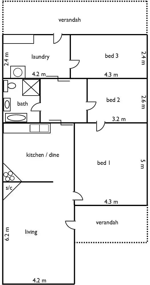 Floorplan of Homely house listing, 42 Wallace Street, Apsley VIC 3319